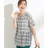 【S-LL】きれいに体型カバー叶う さらシャリコットン スキッパーシャツ