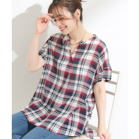 【S-LL】きれいに体型カバー叶う さらシャリコットン スキッパーシャツ