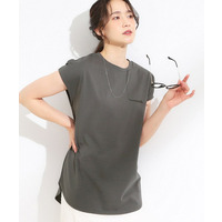 【S-LL/汗ジミ軽減/ひんやり/UV】フレンチスリーブTシャツ