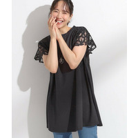 【S-LL】上品華やか お袖レースチュニックトップス