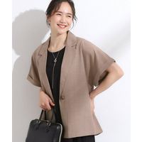 麻調半袖ジャケット
