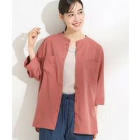 【S-LL/洗濯後しわになりにくい】コットン風 前あきドルマンブラウス