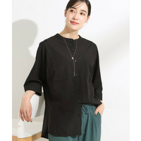 【S-LL/洗濯後しわになりにくい】コットン風 前あきドルマンブラウス