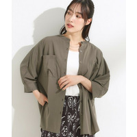 【S-LL/洗濯後しわになりにくい】コットン風 前あきドルマンブラウス