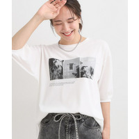 五分袖プリントTシャツ