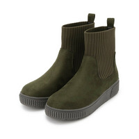 【撥水/低反発クッション】すっぽりラクラク はきぐちニットブーツ