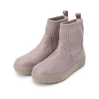 【撥水/低反発クッション】すっぽりラクラク はきぐちニットブーツ