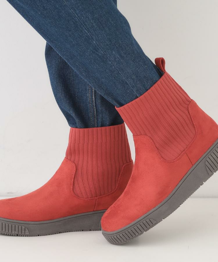 【撥水/低反発クッション】すっぽりラクラク はきぐちニットブーツ17