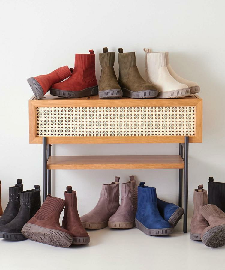 【撥水/低反発クッション】すっぽりラクラク はきぐちニットブーツ20