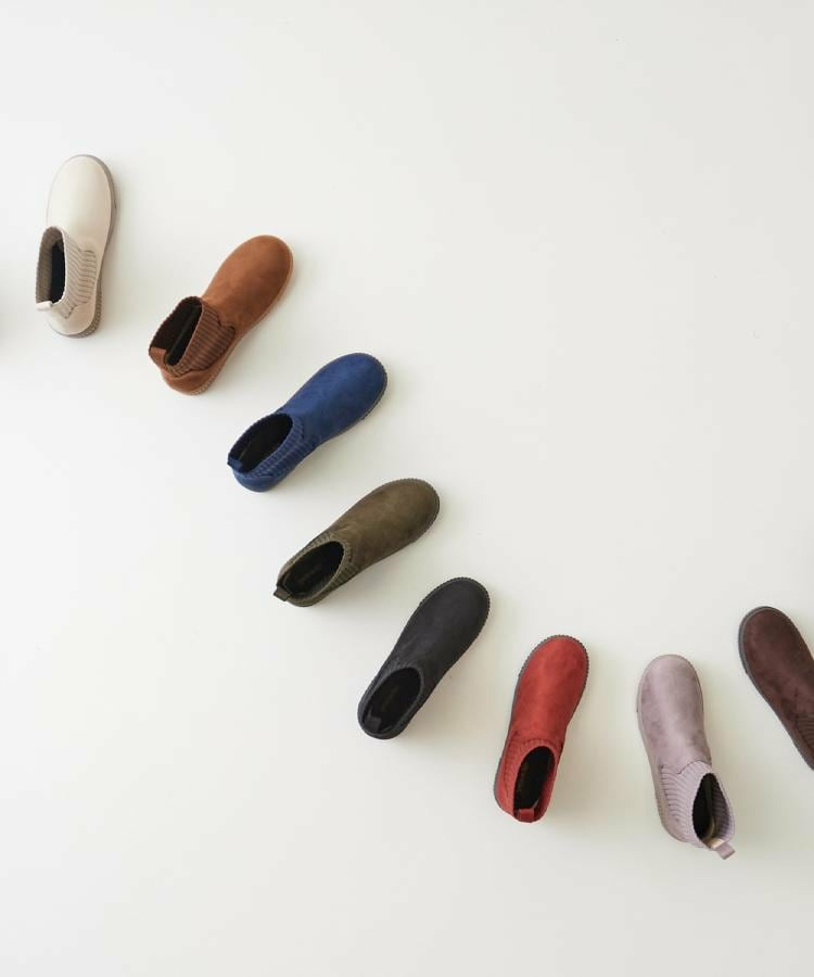 【撥水/低反発クッション】すっぽりラクラク はきぐちニットブーツ21