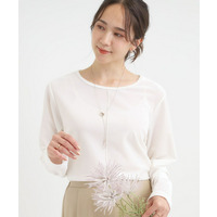 【洗える/S-LL】上品見え ベロア調シアートップス