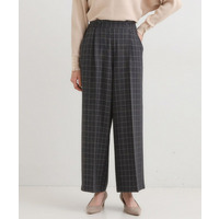 【着丈選べる】大人のきれいめスタイルに ウールフィール ワイドパンツ