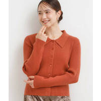 衿付きリブニットカーディガン