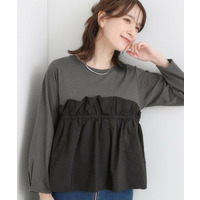 【洗濯機可/S-LL】1枚で華やか フリルドッキングトップス