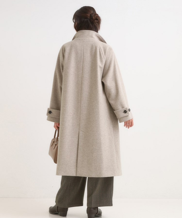 【S-LL】大人のきれいめスタイルに ウール調スタンドロングコート11
