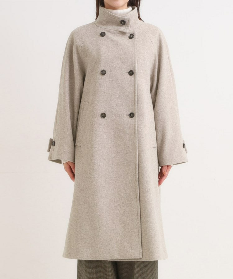 【S-LL】大人のきれいめスタイルに ウール調スタンドロングコート14