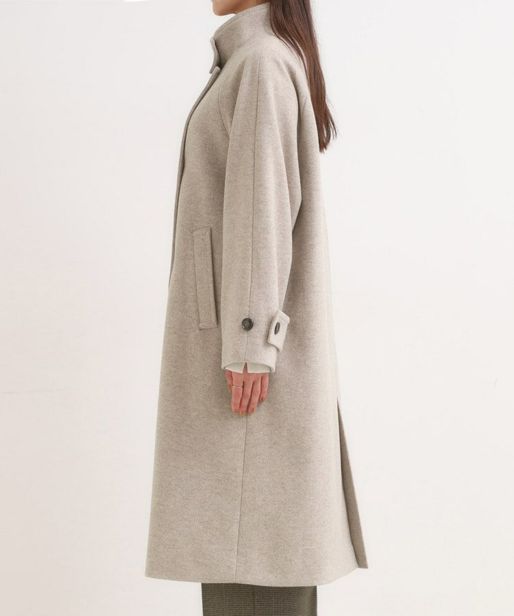 【S-LL】大人のきれいめスタイルに ウール調スタンドロングコート15