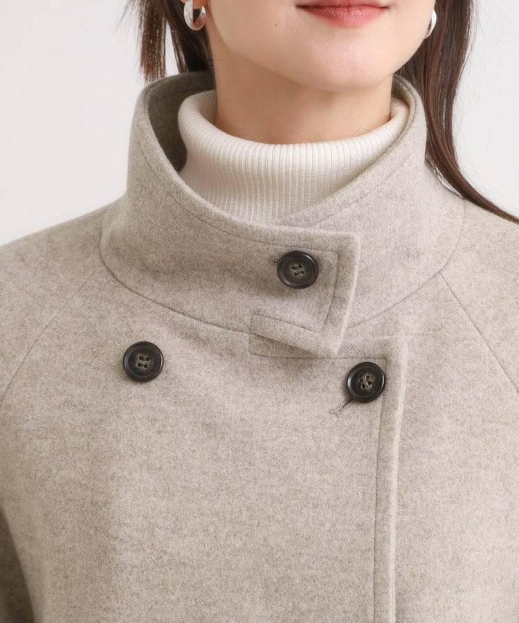 【S-LL】大人のきれいめスタイルに ウール調スタンドロングコート18