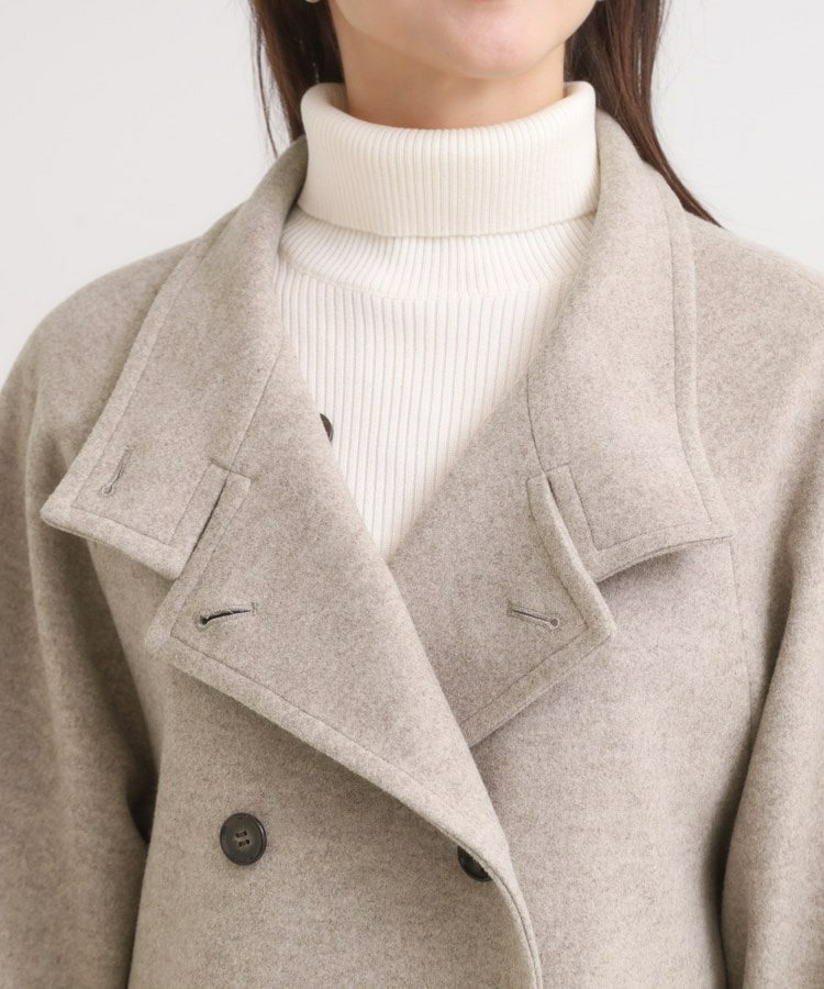 【S-LL】大人のきれいめスタイルに ウール調スタンドロングコート19