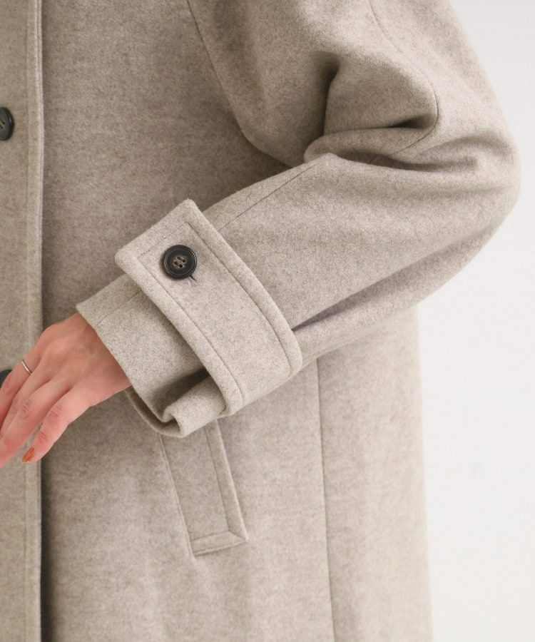 【S-LL】大人のきれいめスタイルに ウール調スタンドロングコート21