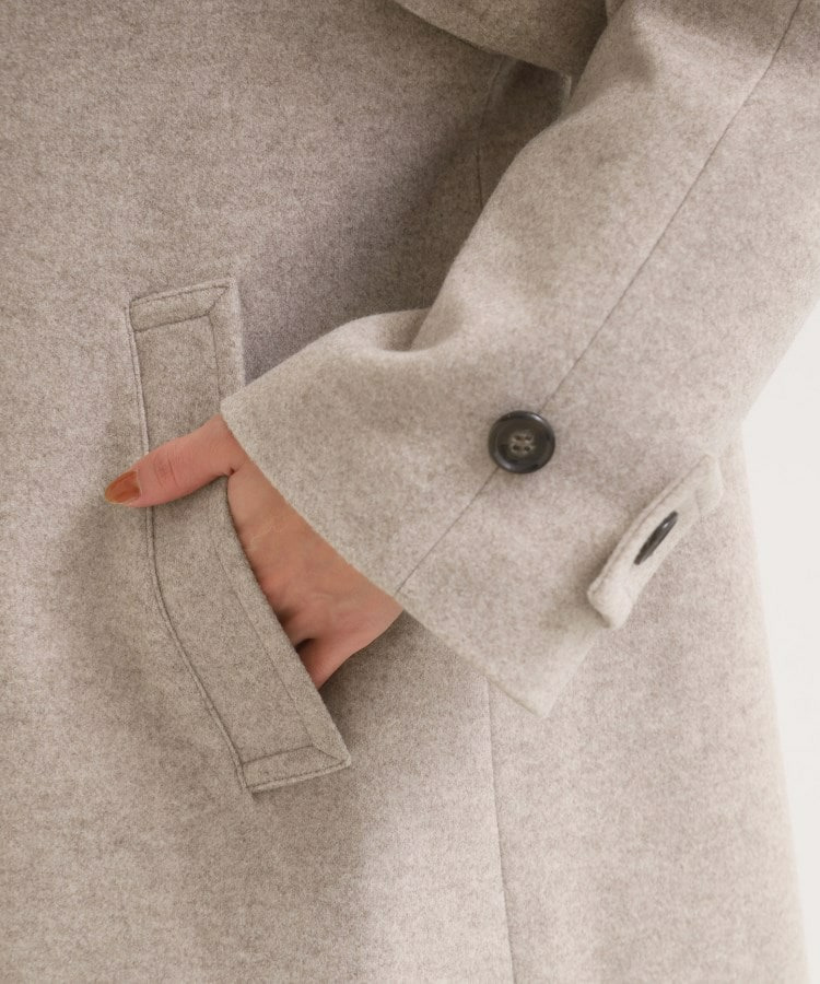 【S-LL】大人のきれいめスタイルに ウール調スタンドロングコート22