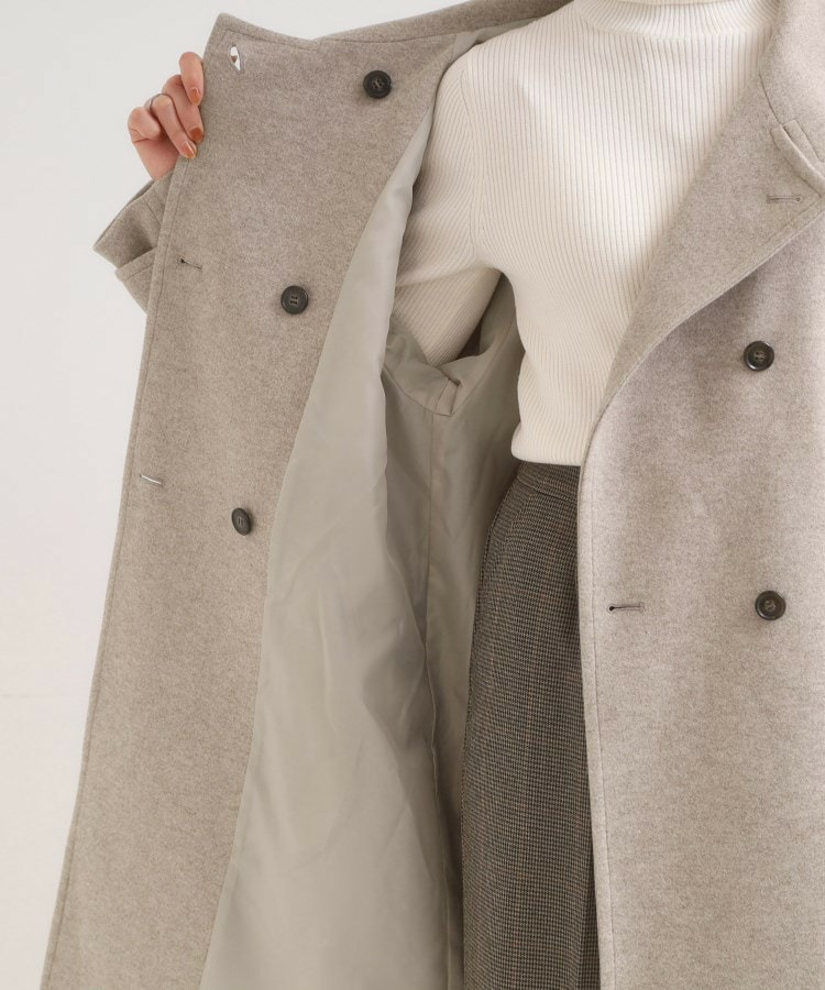 【S-LL】大人のきれいめスタイルに ウール調スタンドロングコート23