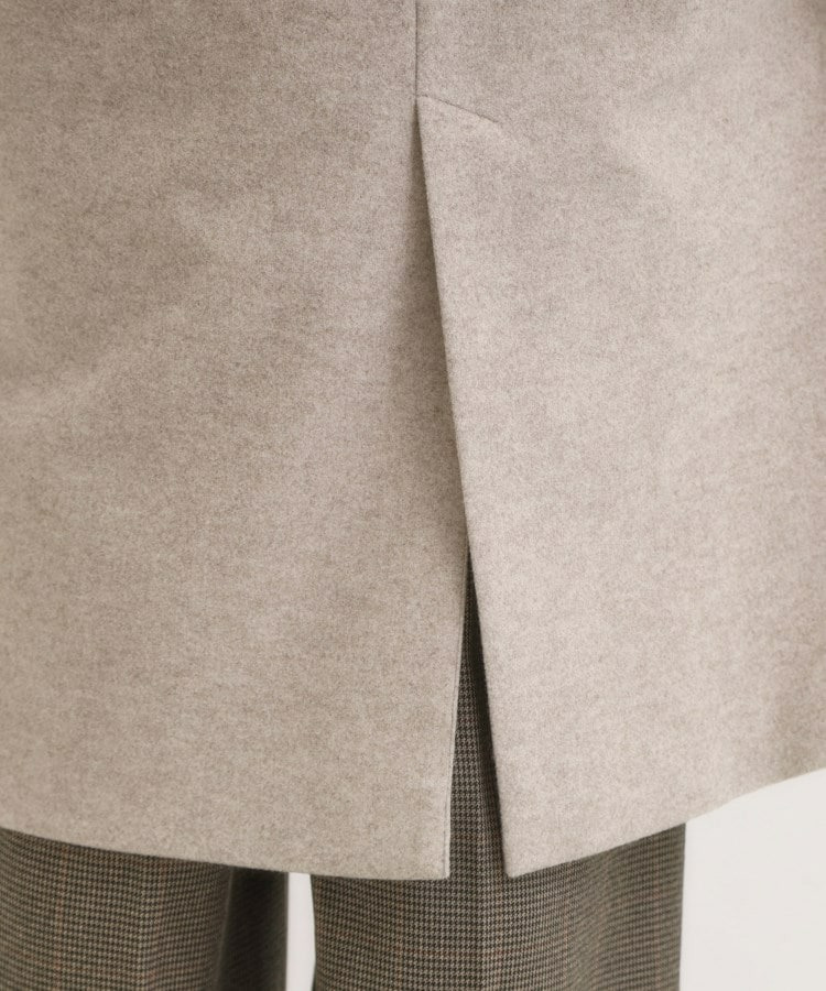 【S-LL】大人のきれいめスタイルに ウール調スタンドロングコート25