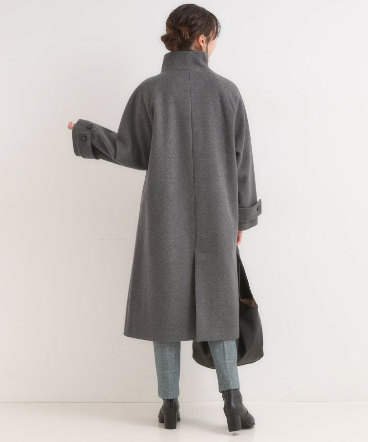 【S-LL】大人のきれいめスタイルに ウール調スタンドロングコート3