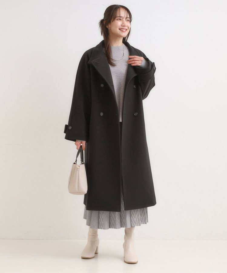 【S-LL】大人のきれいめスタイルに ウール調スタンドロングコート6