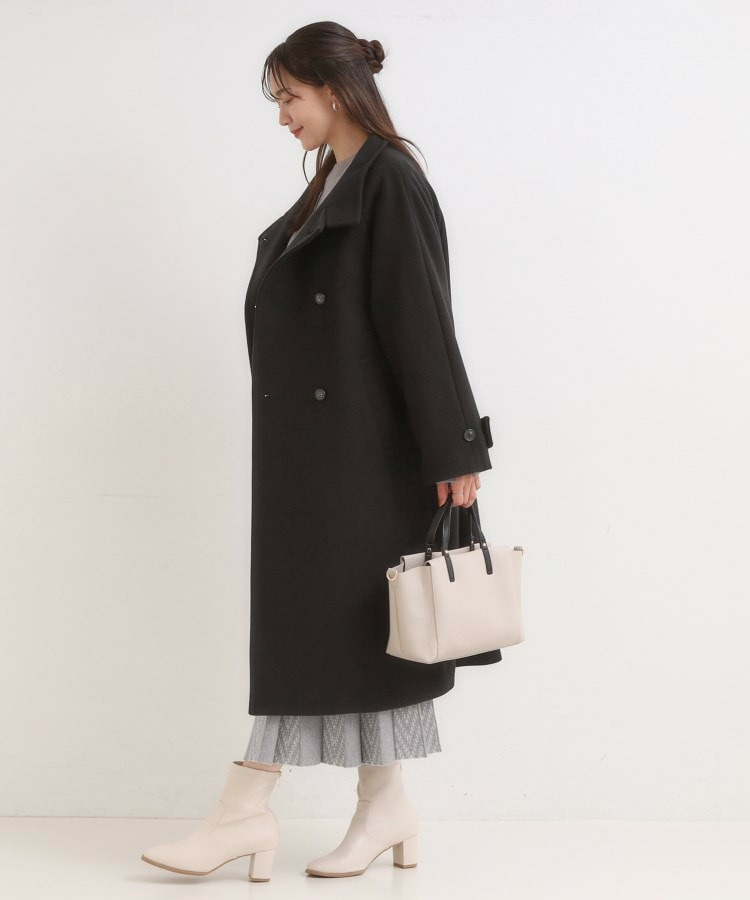 【S-LL】大人のきれいめスタイルに ウール調スタンドロングコート7
