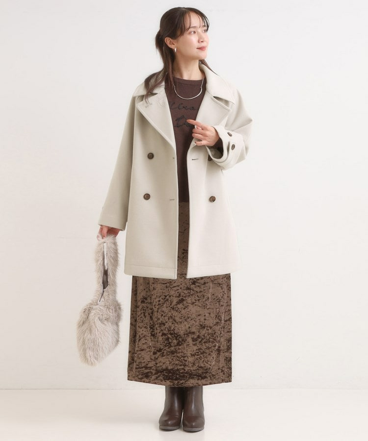 【S-LL/2WAY】大人のお出かけスタイルに ウール調 コクーンコート12
