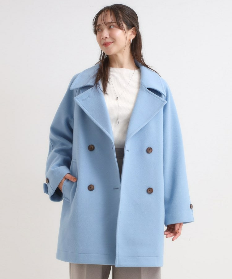 【S-LL/2WAY】大人のお出かけスタイルに ウール調 コクーンコート14