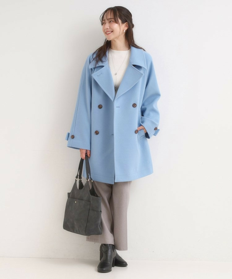 【S-LL/2WAY】大人のお出かけスタイルに ウール調 コクーンコート16