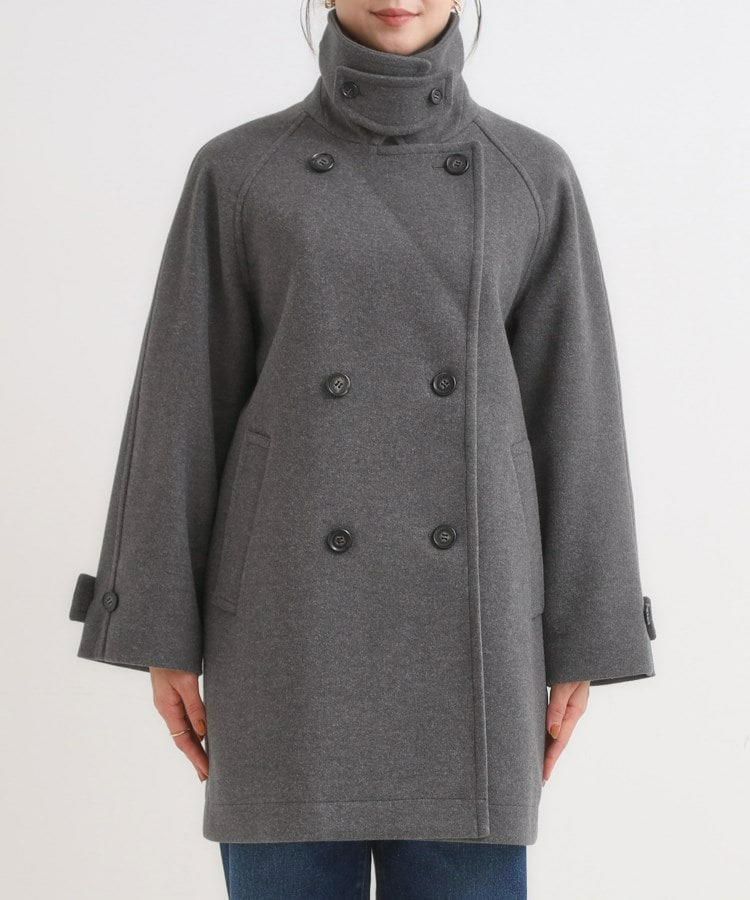 【S-LL/2WAY】大人のお出かけスタイルに ウール調 コクーンコート18