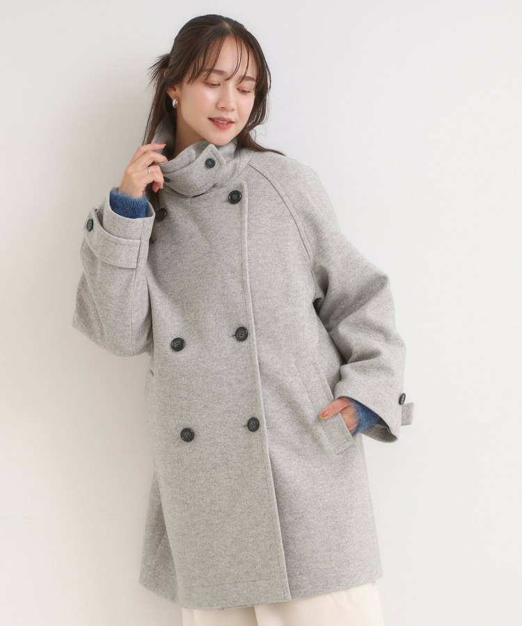 【S-LL/2WAY】大人のお出かけスタイルに ウール調 コクーンコート2