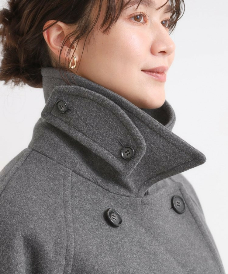 【S-LL/2WAY】大人のお出かけスタイルに ウール調 コクーンコート26