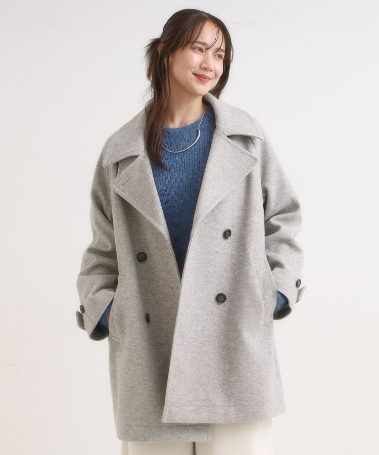 【S-LL/2WAY】大人のお出かけスタイルに ウール調 コクーンコート3
