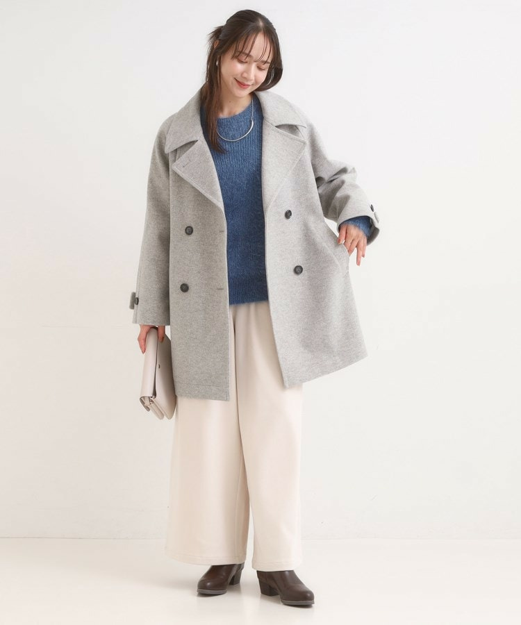 【S-LL/2WAY】大人のお出かけスタイルに ウール調 コクーンコート4