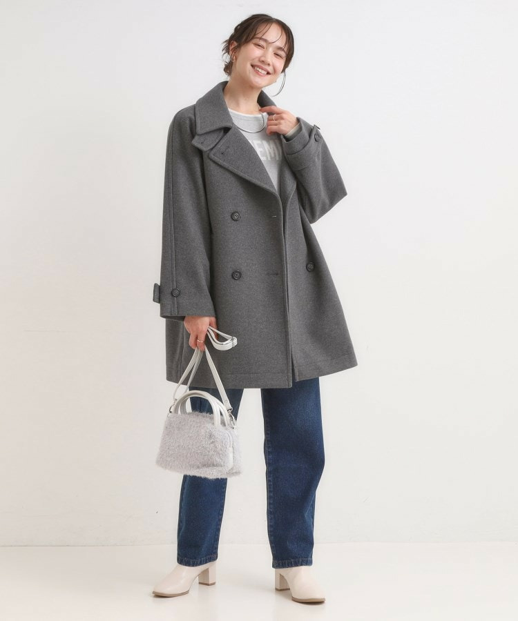 【S-LL/2WAY】大人のお出かけスタイルに ウール調 コクーンコート8