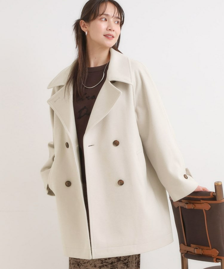 【S-LL/2WAY】大人のお出かけスタイルに ウール調 コクーンコート1