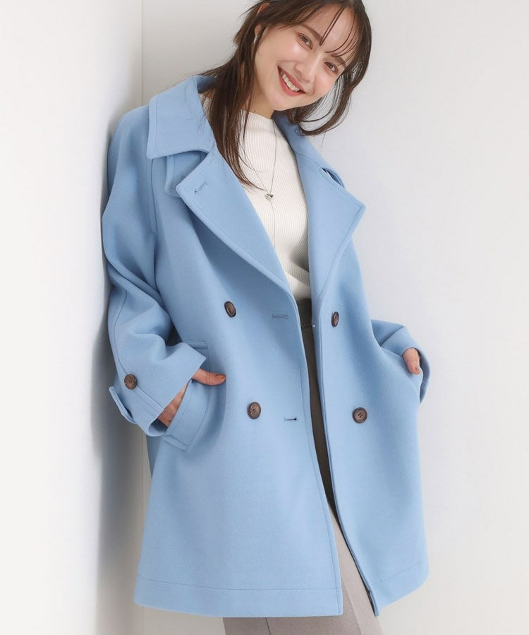【S-LL/2WAY】大人のお出かけスタイルに ウール調 コクーンコート1
