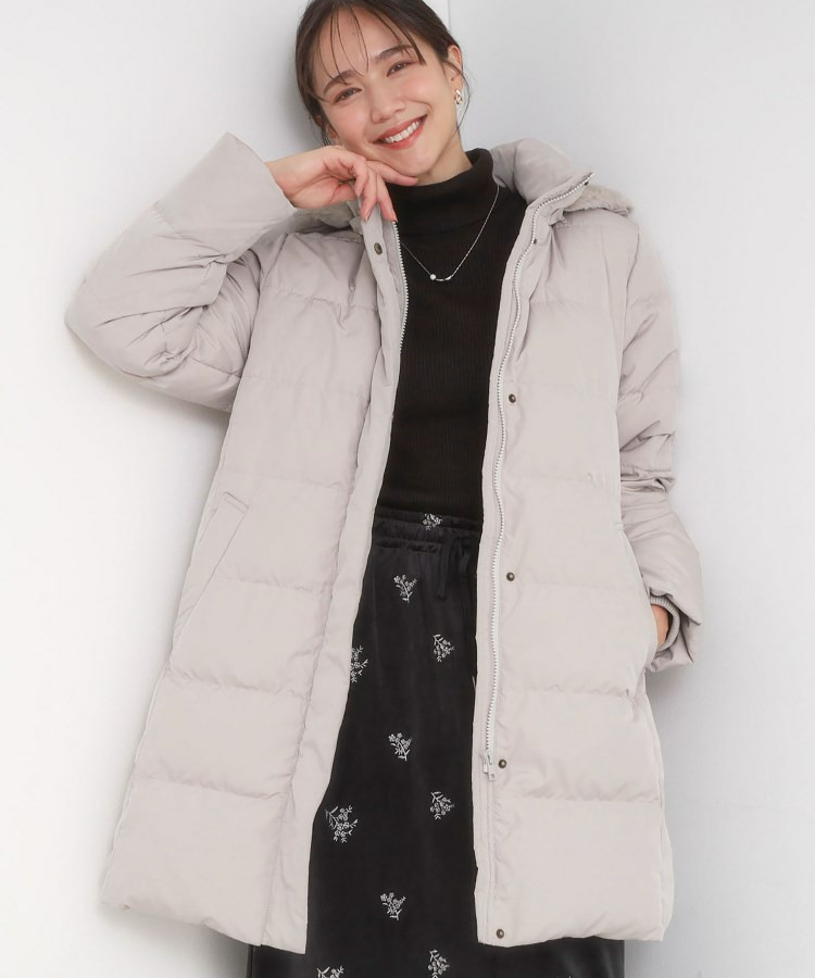 【洗濯機可/S-LL】フェイクファーフード ロングダウン1