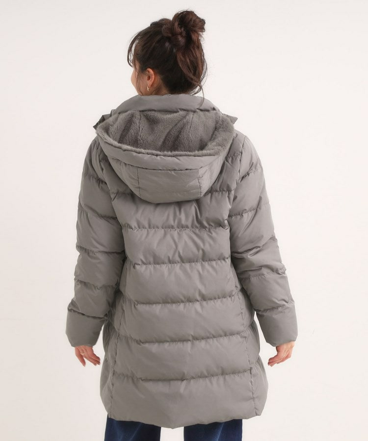 【洗濯機可/S-LL】フェイクファーフード ロングダウン10