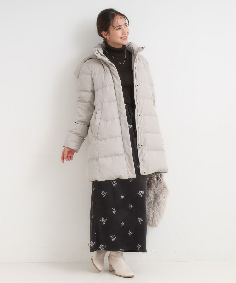 【洗濯機可/S-LL】フェイクファーフード ロングダウン18