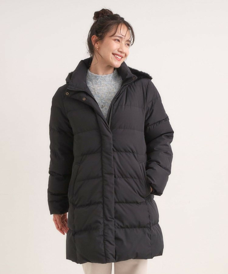 【洗濯機可/S-LL】フェイクファーフード ロングダウン2