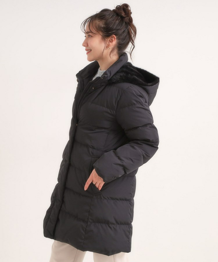 【洗濯機可/S-LL】フェイクファーフード ロングダウン3