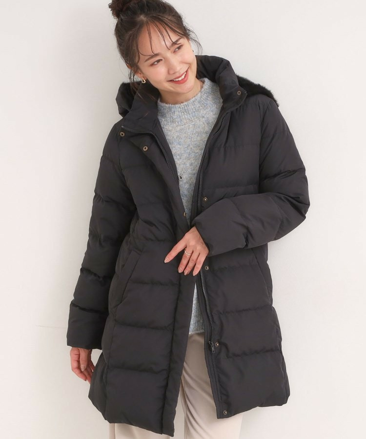 【洗濯機可/S-LL】フェイクファーフード ロングダウン1