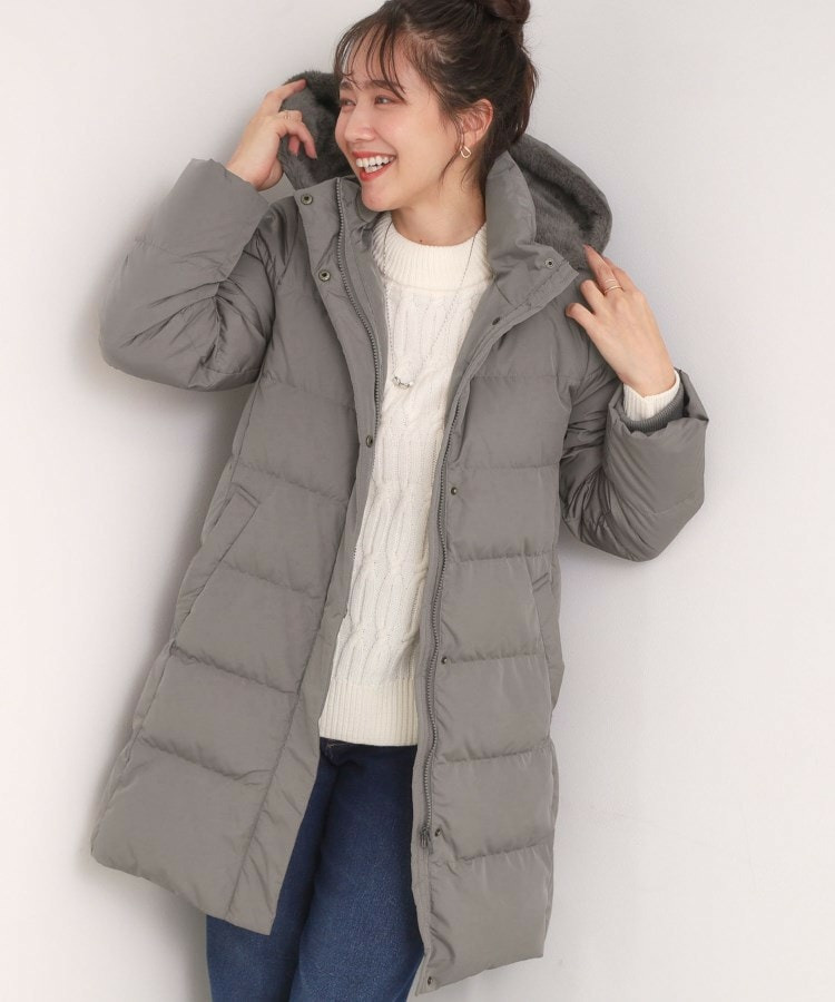 【洗濯機可/S-LL】フェイクファーフード ロングダウン1