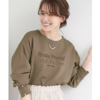袖タックフェイクパール付きトップス