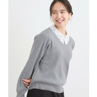 【衿取り外し可】レース衿ニット